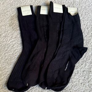 NWT Original 4 Pairs Banana Republic Black Dress Socks Set